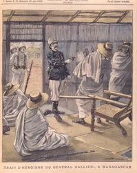 General Gallienis heltedåd i Madagaskar, forside af Le Petit Journal, 26. juni 1898
